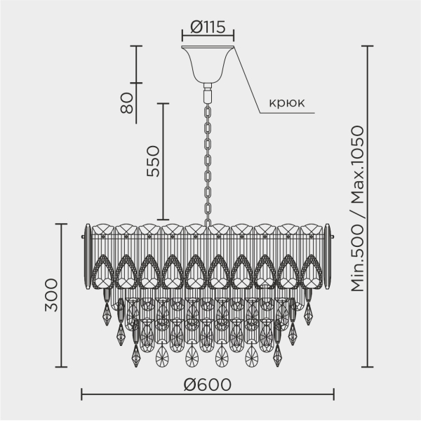 Подвесная люстра MODELUX ML.7220.600 CR
