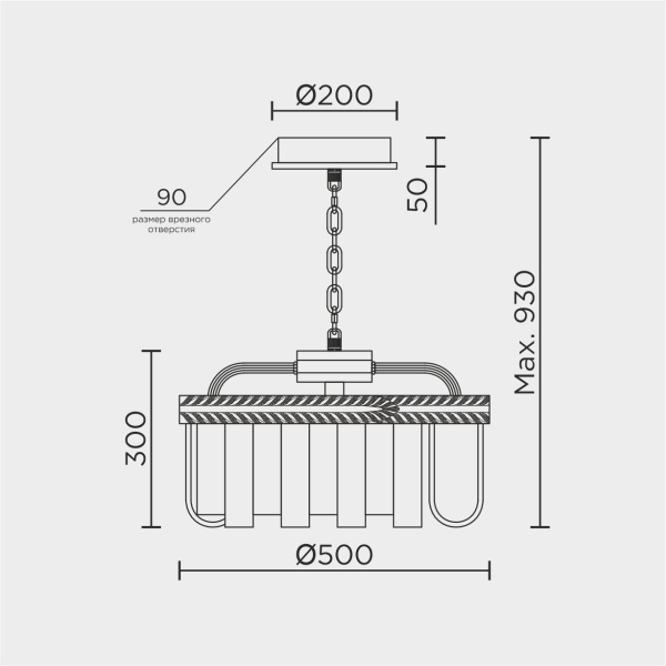 Подвесная люстра MODELUX ML.9542.500 GD
