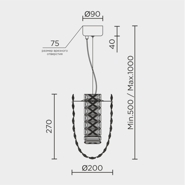 Подвесная люстра MODELUX ML.755.2 CR