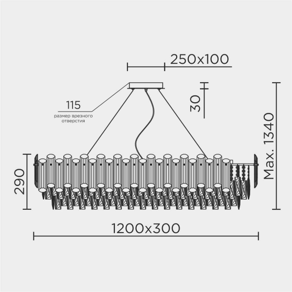 Подвесная люстра MODELUX ML.7088.1200L GD