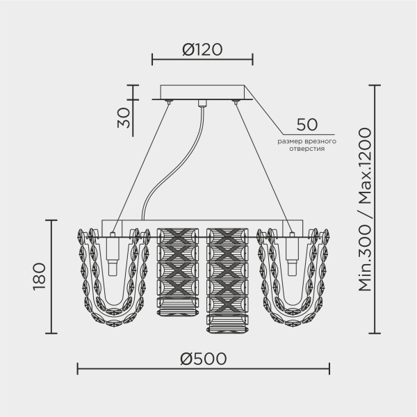Подвесная люстра MODELUX ML.755.12 CR