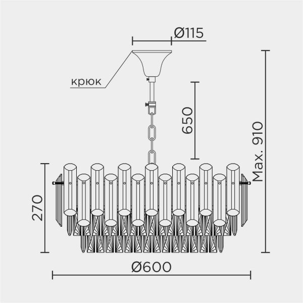 Подвесная люстра MODELUX ML.9006.12 GD-SM