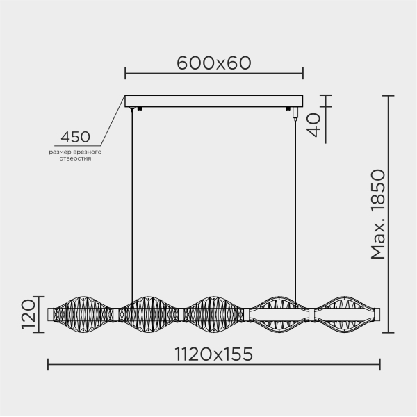 Подвесная люстра MODELUX ML.785.1120 CP