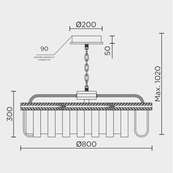 Подвесная люстра MODELUX ML.9542.800 GD