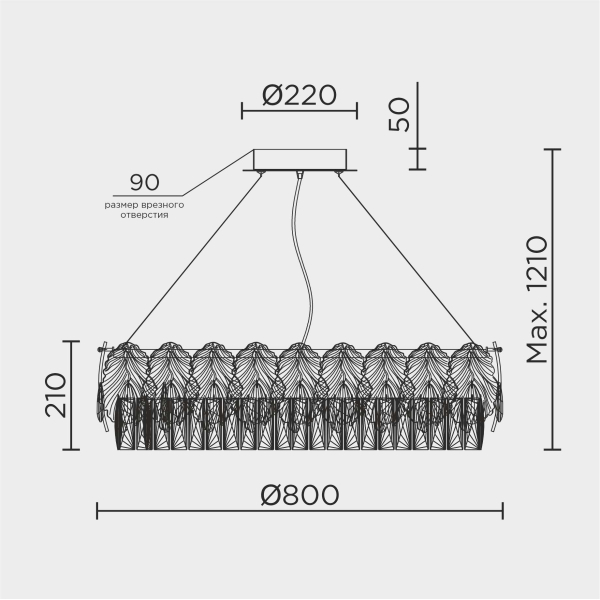 Подвесная люстра MODELUX ML.7445.800 GD