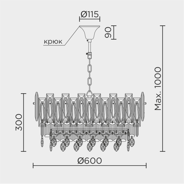 Подвесная люстра MODELUX ML.7083.12 GD