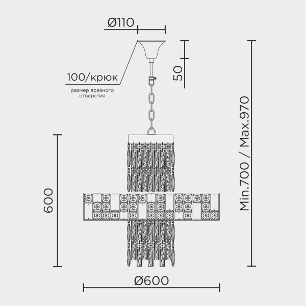 Подвесная люстра MODELUX premium ML.6987.600P