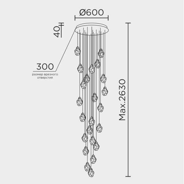 Подвесная люстра MODELUX ML.88971.25 GD