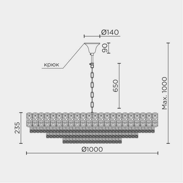 Подвесная люстра MODELUX ML.7092.1000 CR