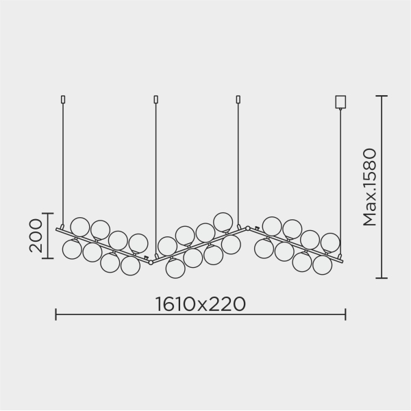 Подвесной светильник MODESTYLE MS.8055.12 BK