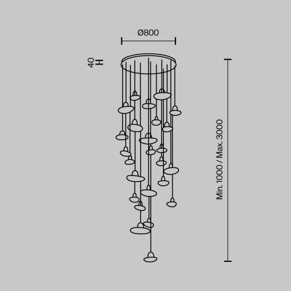 Подвесная люстра MODESTYLE MS.2326.25 BK