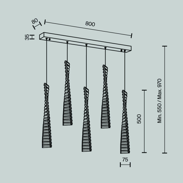 Подвесной светильник MODESTYLE MS.88910.5 CR