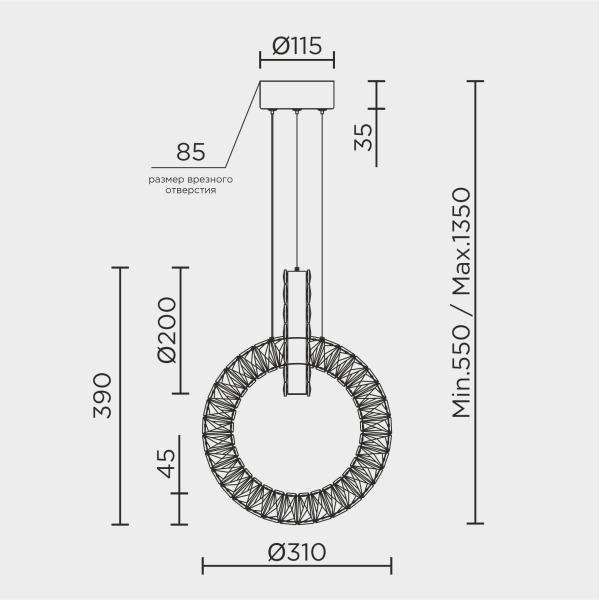 Подвесной светильник MODELUX ML.9041.400 CR