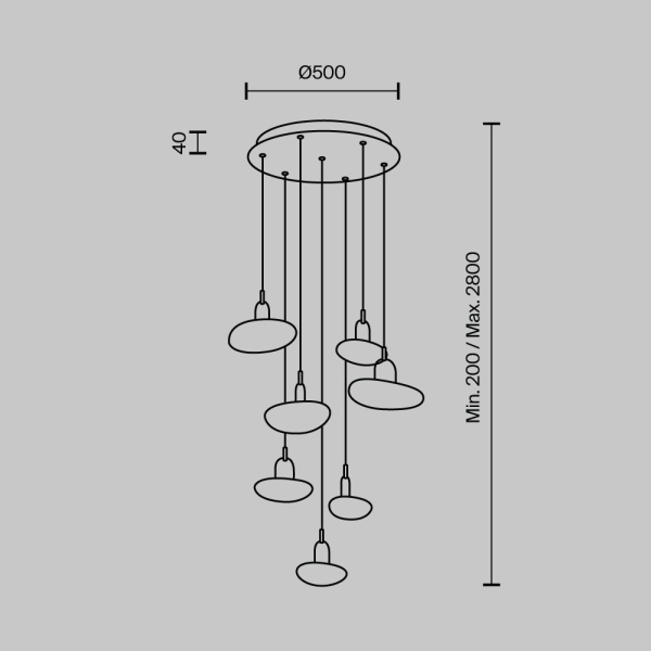 Подвесной светильник MODESTYLE MS.2326.7 BK