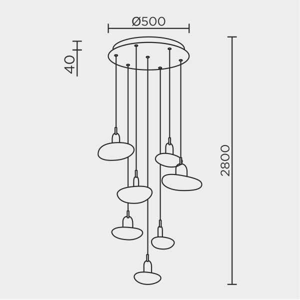 Подвесной светильник MODESTYLE MS.2326.7 BK