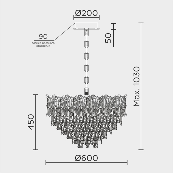 Подвесная люстра MODELUX ML.9507.600 GD