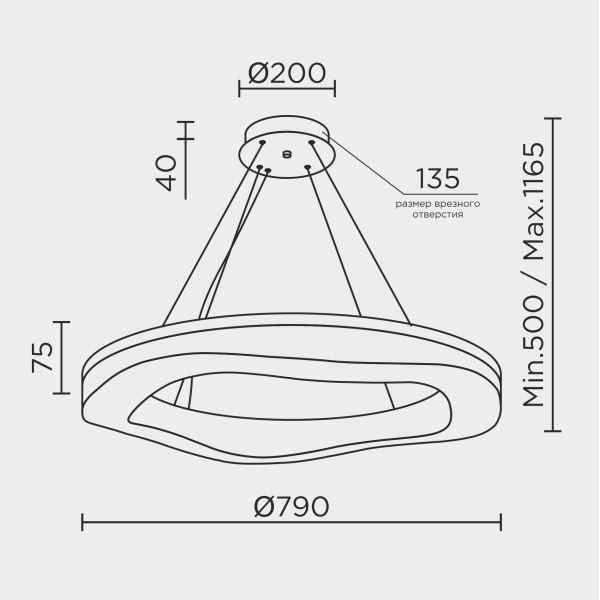 Подвесной светильник MODESTYLE MS.9008.800 BK