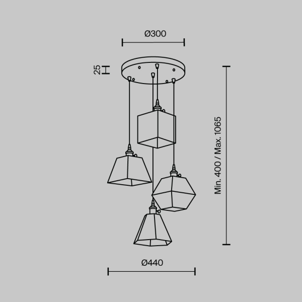 Подвесной светильник MODESTYLE MS.155.480 BS