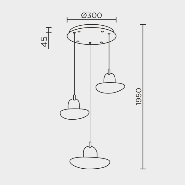 Подвесной светильник MODESTYLE MS.2326.3 BK