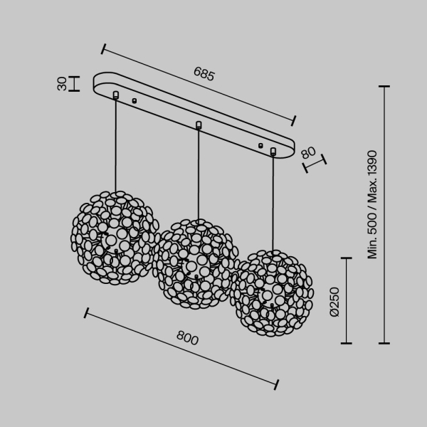 Подвесной светильник MODESTYLE MS.9029.18R GD