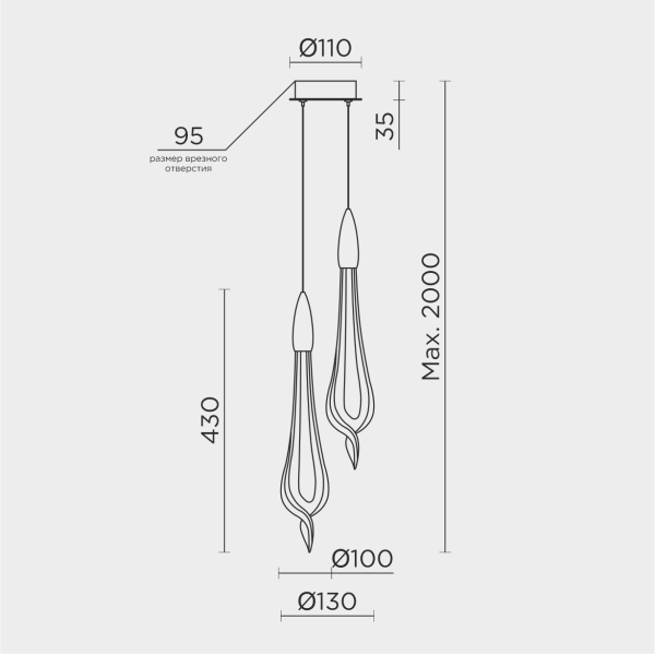 Подвесной светильник MODELUX ML.89181.2 BS