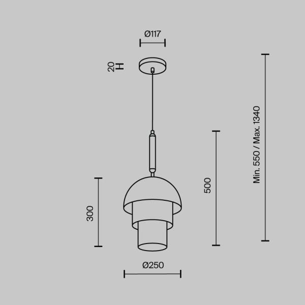 Подвесной светильник MODESTYLE MS.220.250 BK