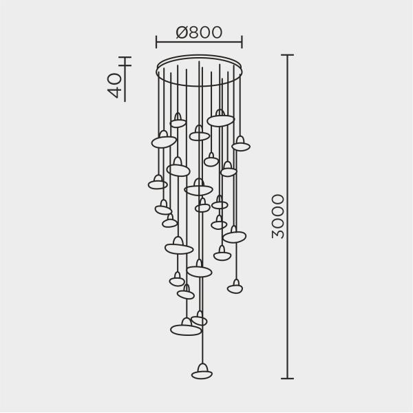 Подвесная люстра MODESTYLE MS.2326.25 BK