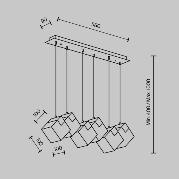 Подвесной светильник MODESTYLE MS.160.700 BS