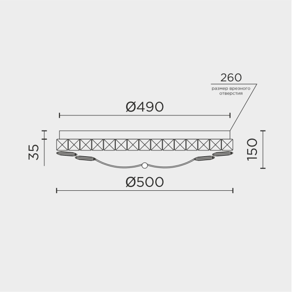 Потолочный светильник LED4U L1146-500 GD