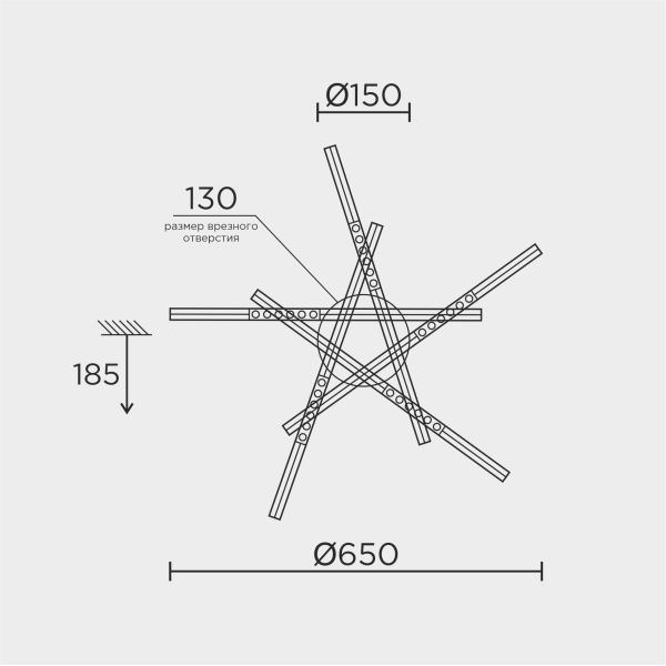 Потолочный светильник LED4U L5115-5 BK